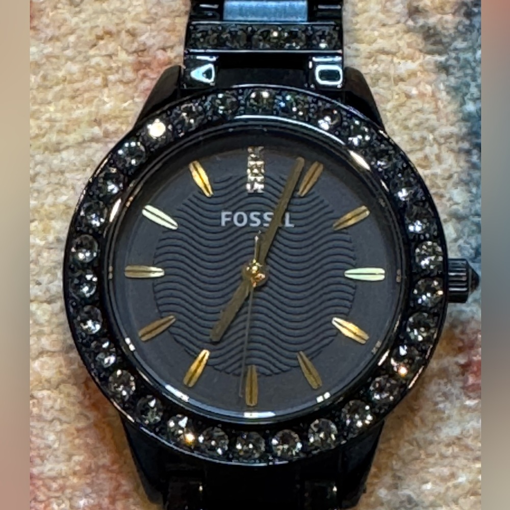 FOSSIL Women’s ES3649 Jesse Crystal Accented Black Stainless Steel Watch - Picture 9 of 9